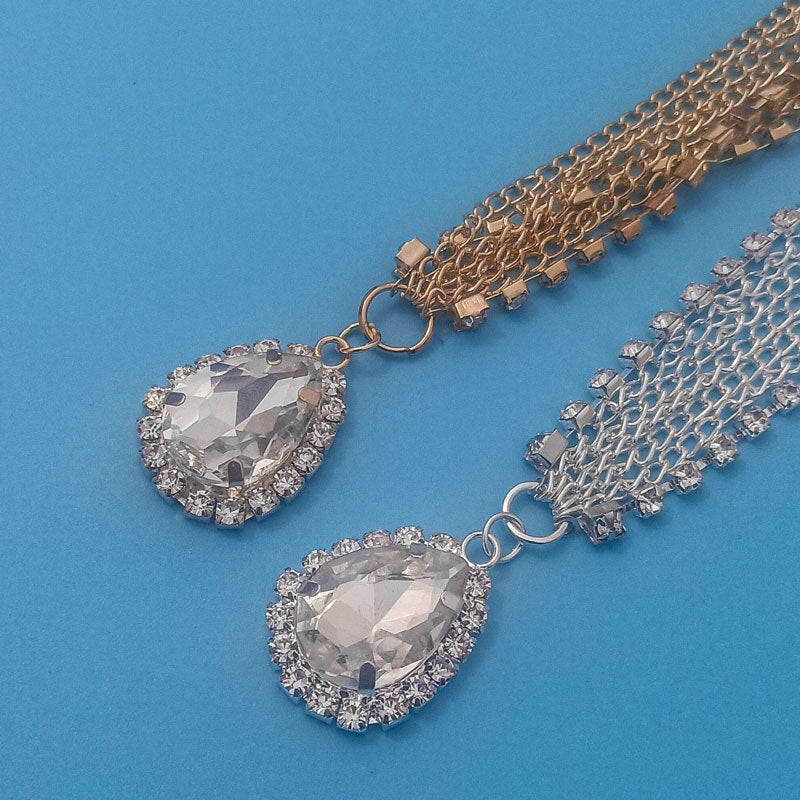 Teardrop Rhinestone Chain Hair Accessories L2859