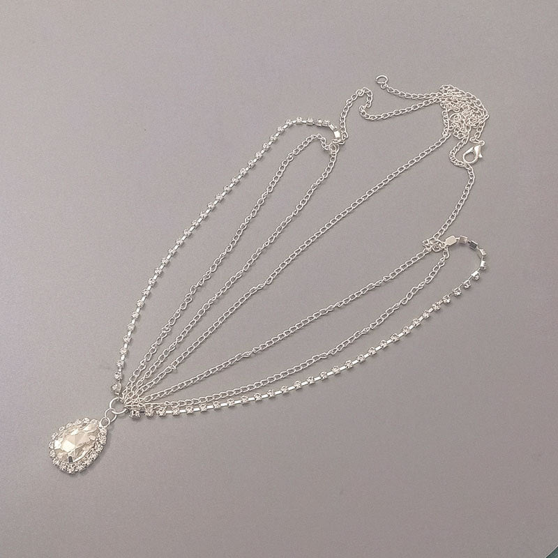 Teardrop Rhinestone Chain Hair Accessories L2859