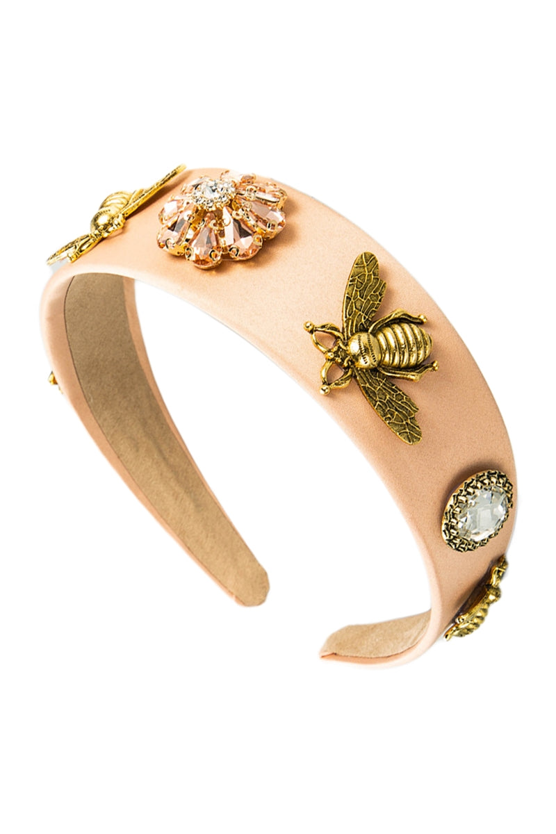 Floral Bee Crystal Headband L2863