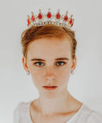 Teardrop Rhinestone Crown Headband L2879 - view 4
