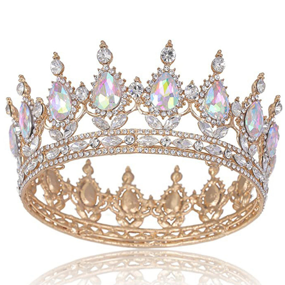 Teardrop Rhinestone Crown Headband L2879 - view 17