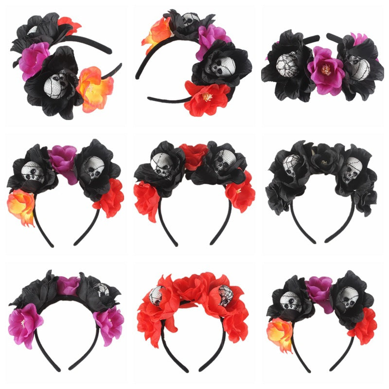 Floral Skull Headband L2929 - view 3