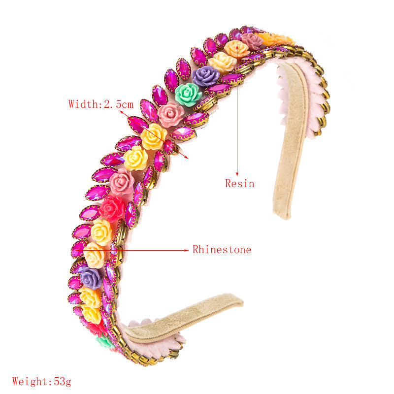 Floral Rhinestone Headband L2963 - view 2
