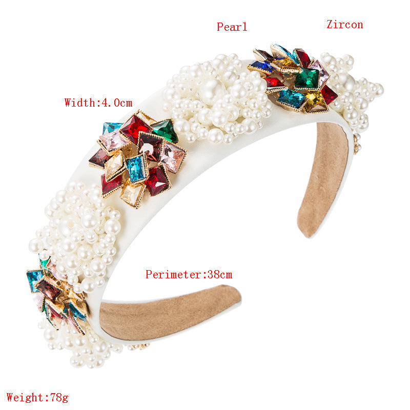 Pearl Zircon Headband L2989 - view 2