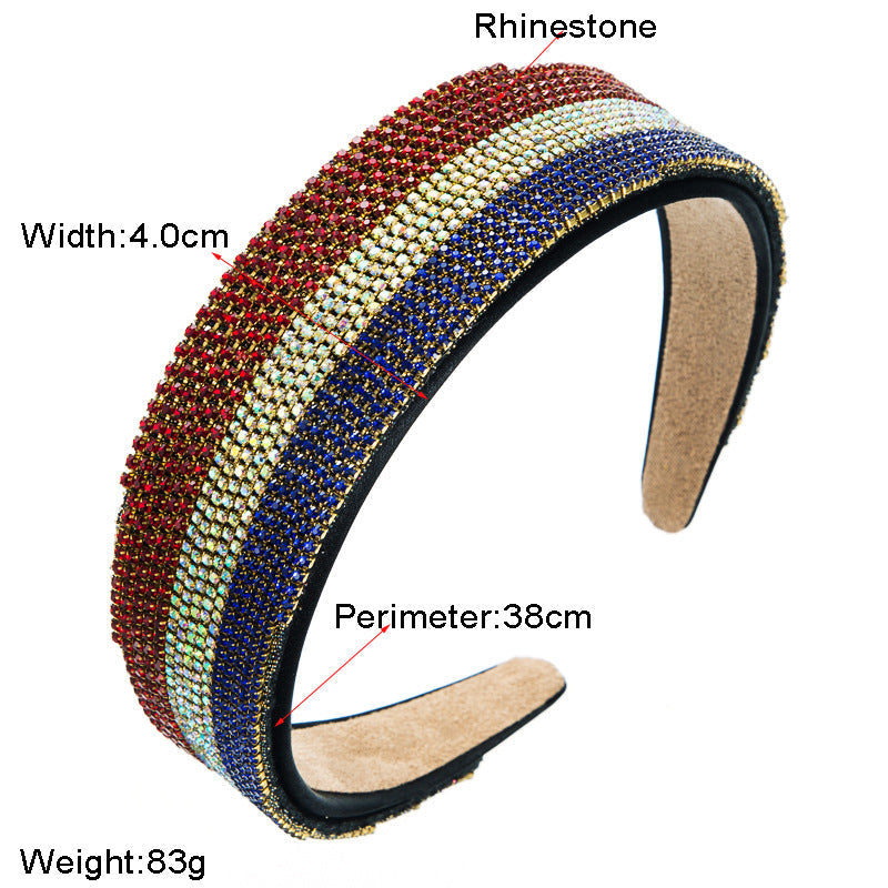 Tricolor Rhinestone Headband L3056 - view 2