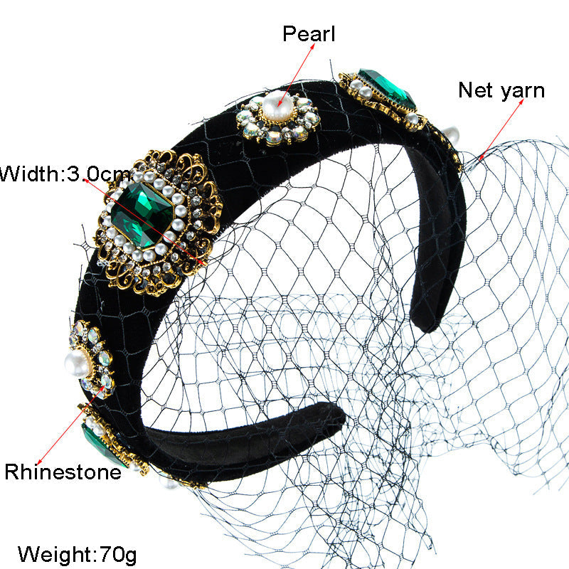 Gem Mesh Mask Headband L3076 - view 2