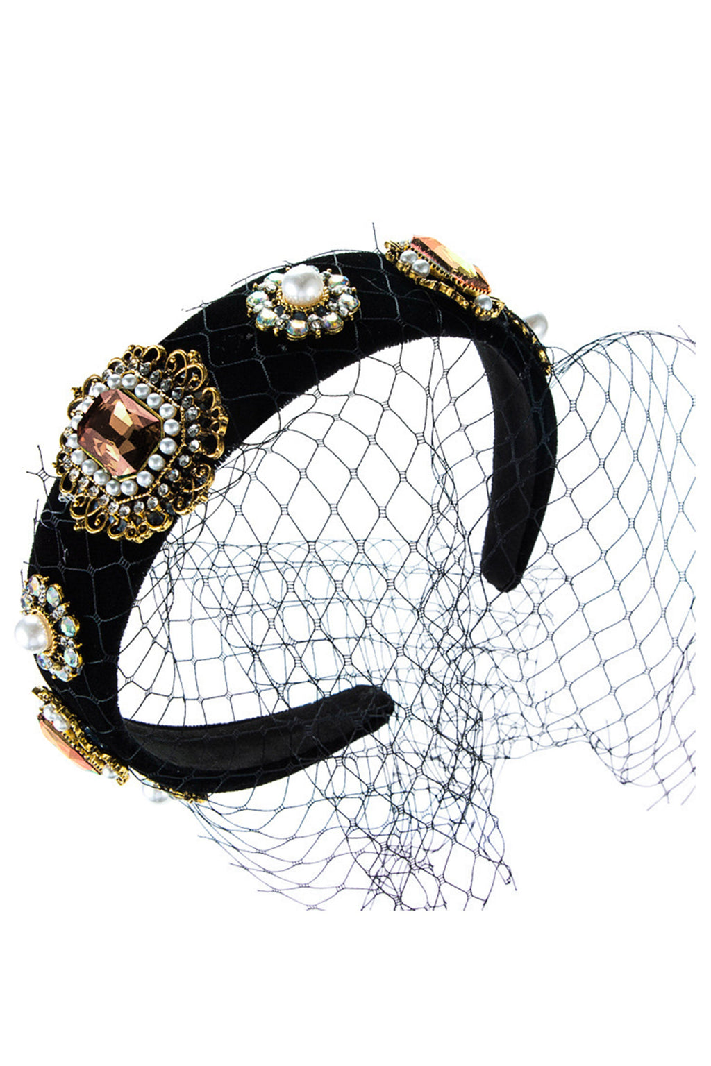 Gem Mesh Mask Headband L3076 - view 7