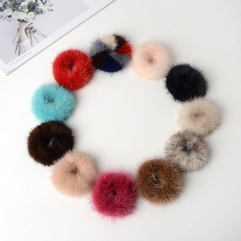 Mink Plush Hair Scrunchies L3137