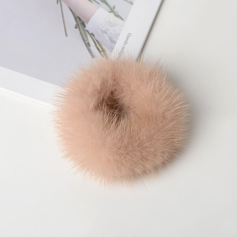 Mink Plush Hair Scrunchies L3137