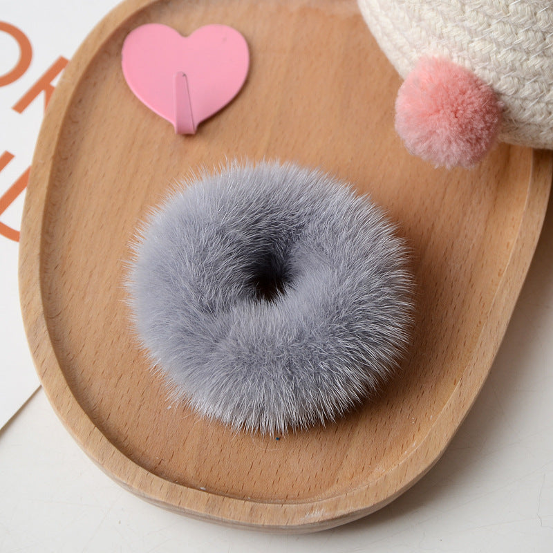 Mink Plush Hair Scrunchies L3137