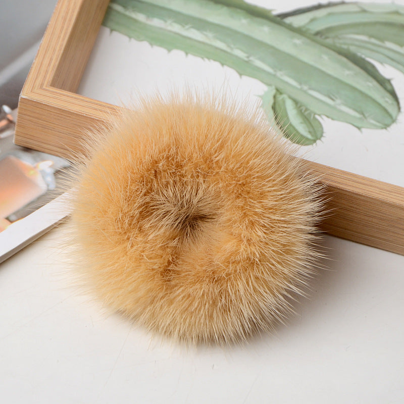 Mink Plush Hair Scrunchies L3137