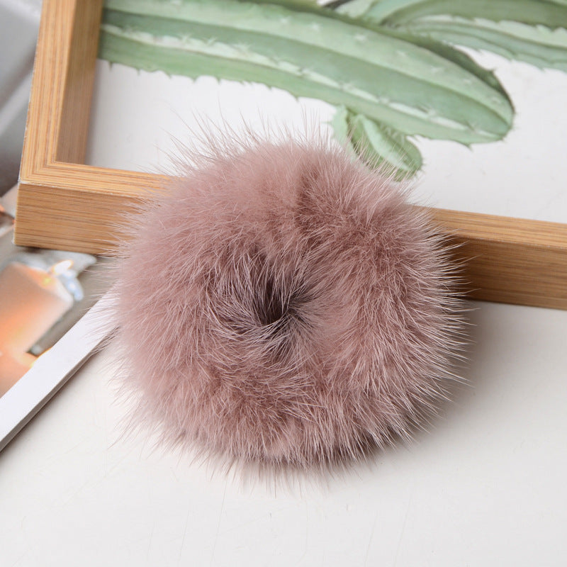 Mink Plush Hair Scrunchies L3137