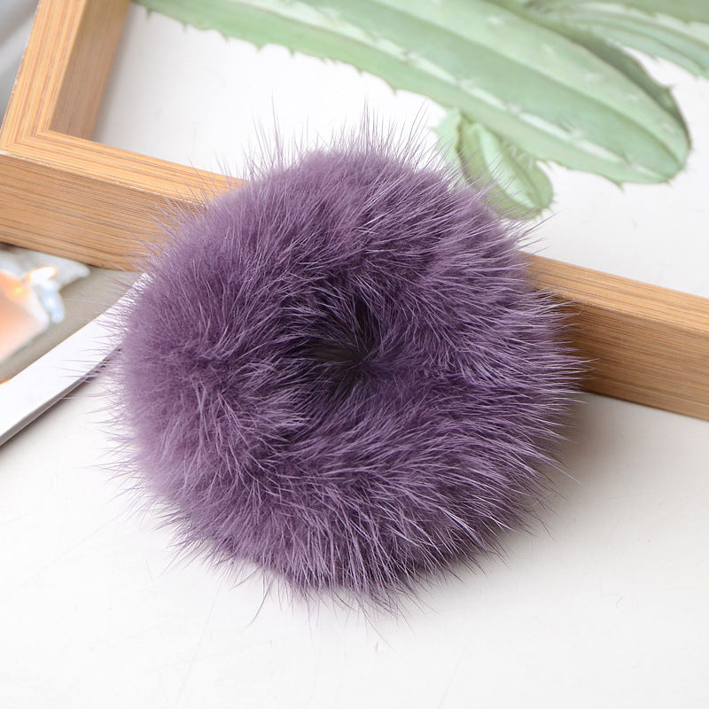 Mink Plush Hair Scrunchies L3137