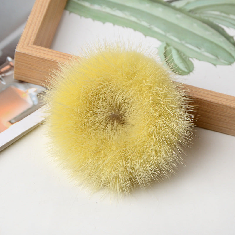 Mink Plush Hair Scrunchies L3137