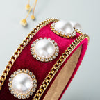 Pearl Chain Velvet Headband L3149 - view 4