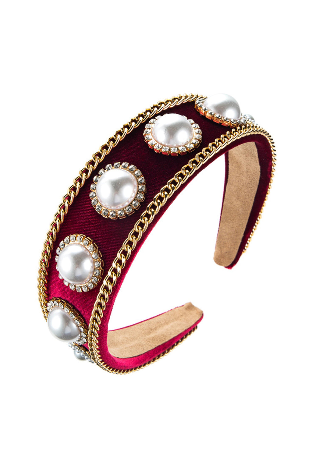 Pearl Chain Velvet Headband L3149 - view 6