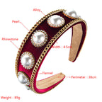Pearl Chain Velvet Headband L3149 - view 2