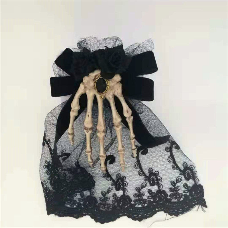 Punk Skull Hand Lace Hair Clip L3169