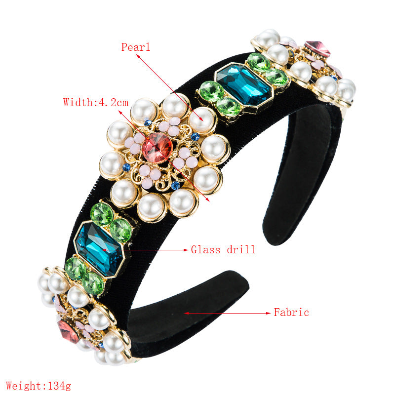 Flower Glass Drill Headband L3178 – view 2