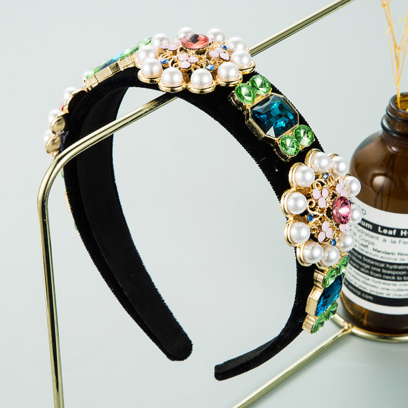 Flower Glass Drill Headband L3178 – view 3