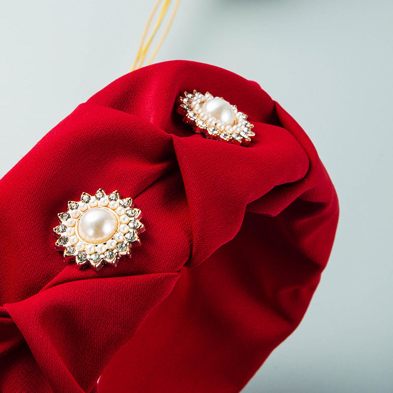 Pearl Folded Cloth Headband L3196