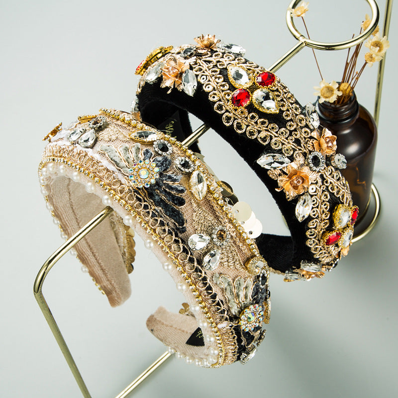 Rhinestone Sequin Velvet Headband L3224 - view 3
