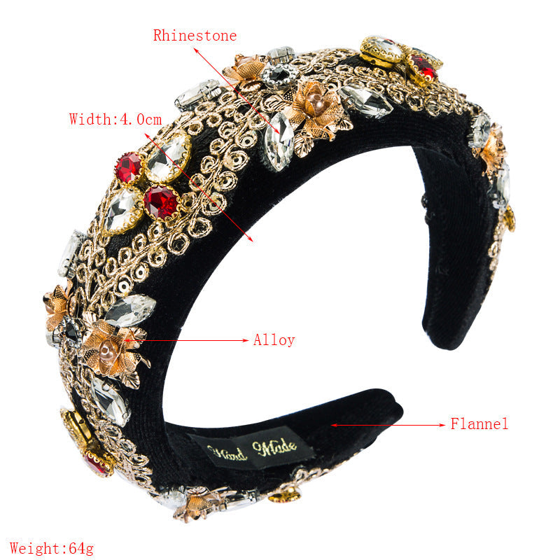 Rhinestone Sequin Velvet Headband L3224 - view 2