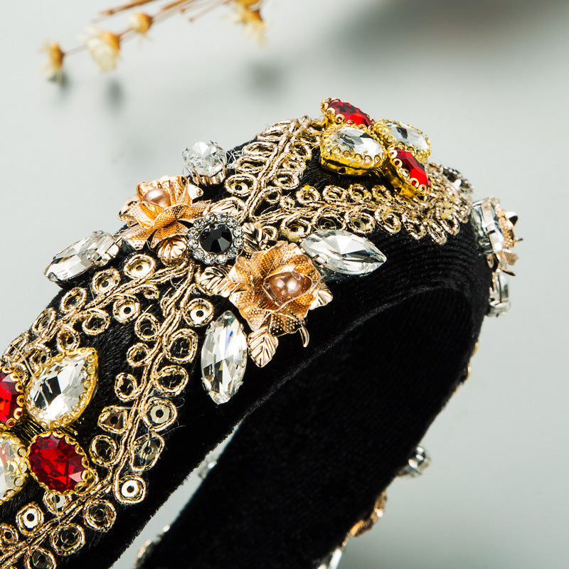 Rhinestone Sequin Velvet Headband L3224 - view 5