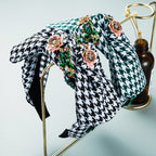 Floral Houndstooth Fabric Headband L3229 - view 6