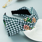 Floral Houndstooth Fabric Headband L3229 - view 3