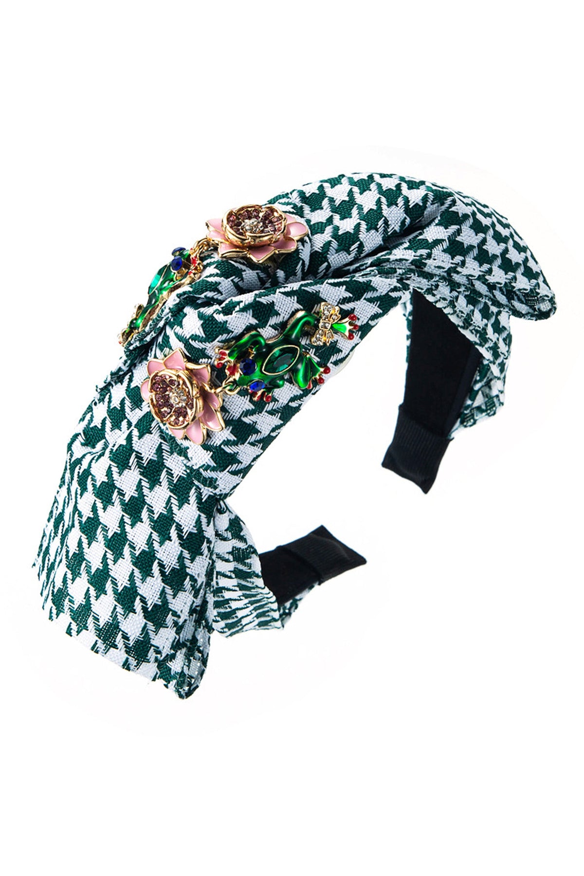 Floral Houndstooth Fabric Headband L3229 - view 7