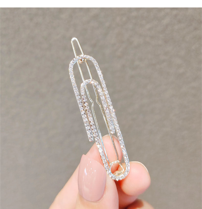 Paperclip Rhinestone Hair Clip L3266