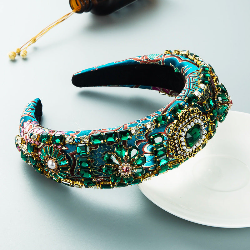 Baroque Rhinestone Sponge Headband L3285