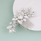 Floral Rhinestone Hair Comb Clip