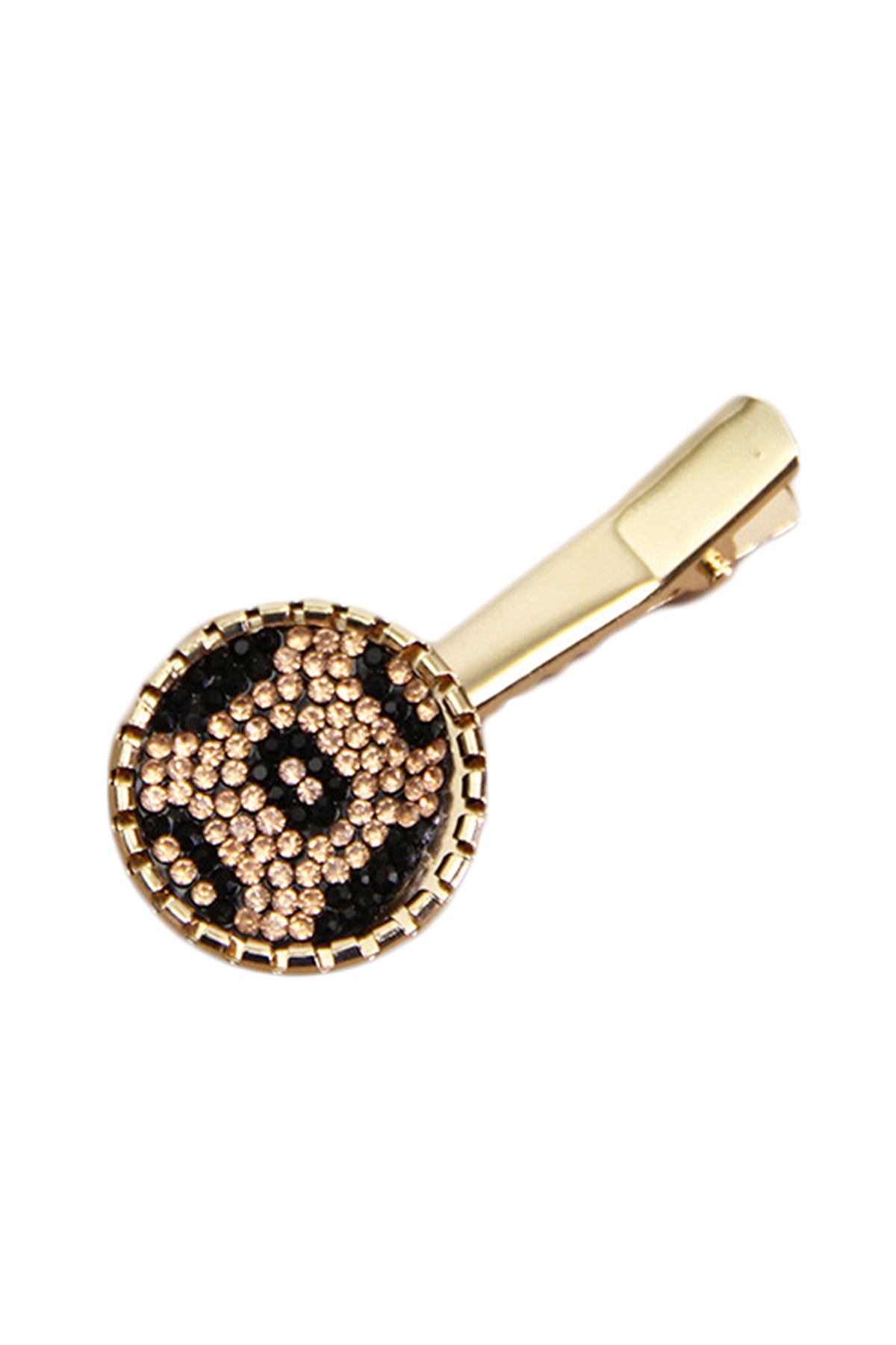 Leopard Print Rhinestone Hairpin L3401