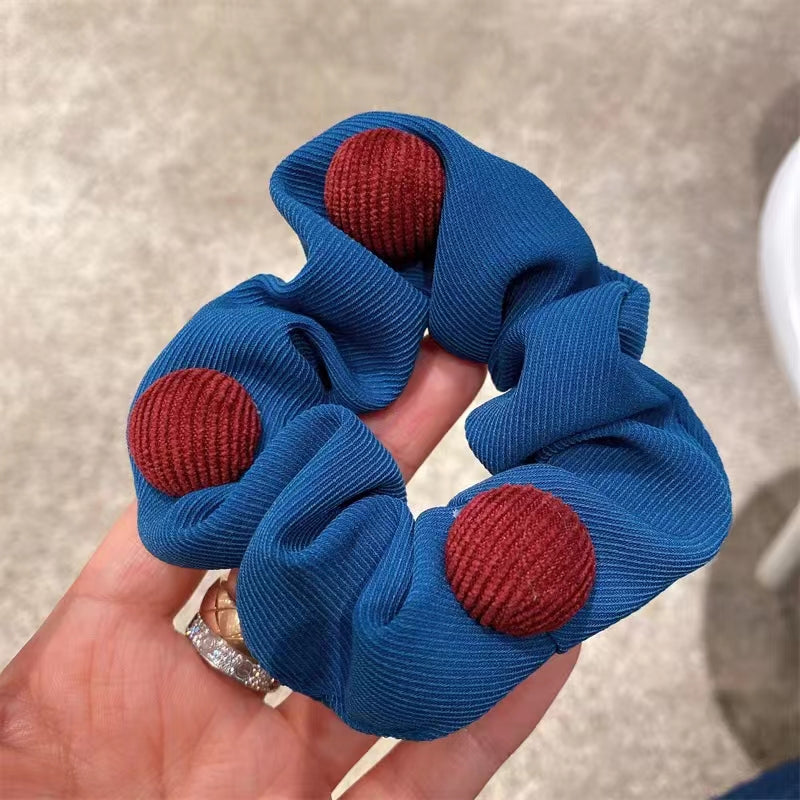 Button Hair Scrunchies L3426