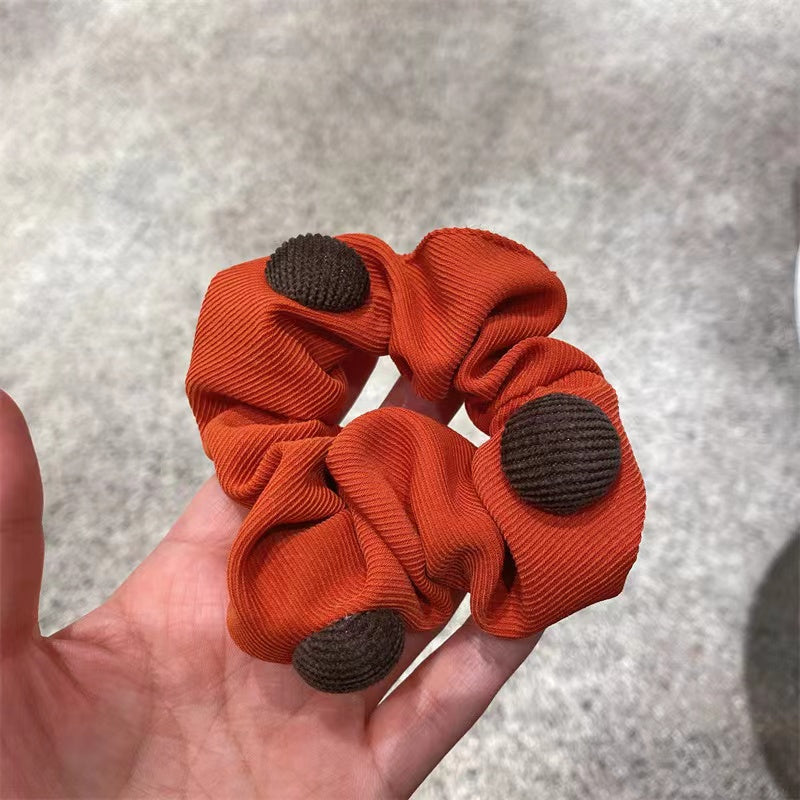 Button Hair Scrunchies L3426