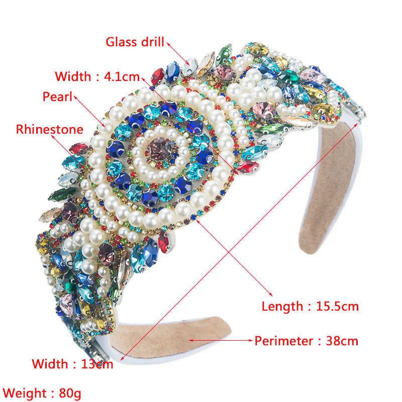 Pearl Rhinestone Headband L3475 - view 2