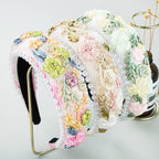 Flower Fabric Pearl Sponge Headband L3570 - view 6