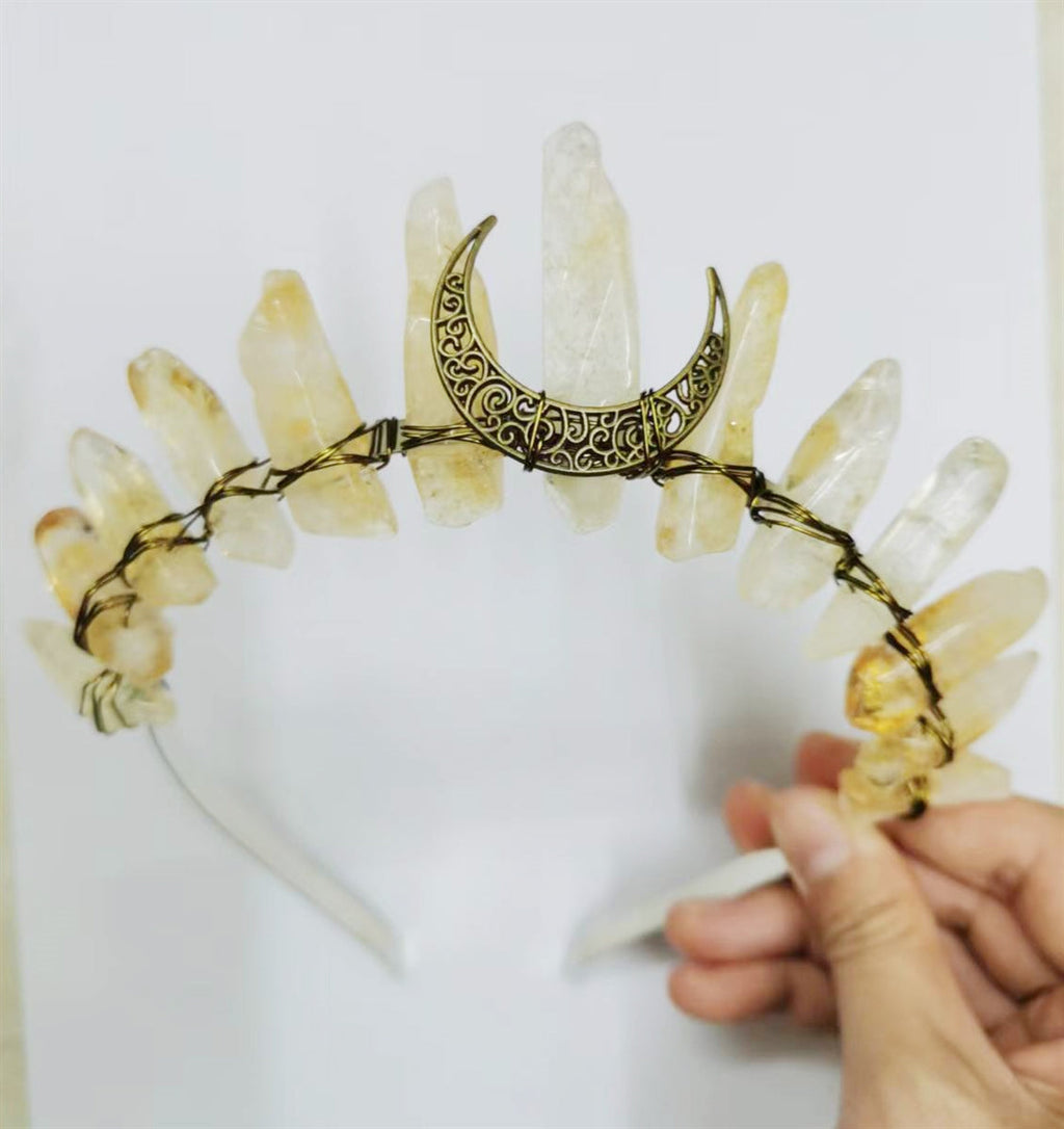 Yellow Quartz Moon Headband L3590