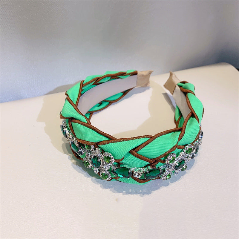 Rhinestone Twist Fabric Headband L3637