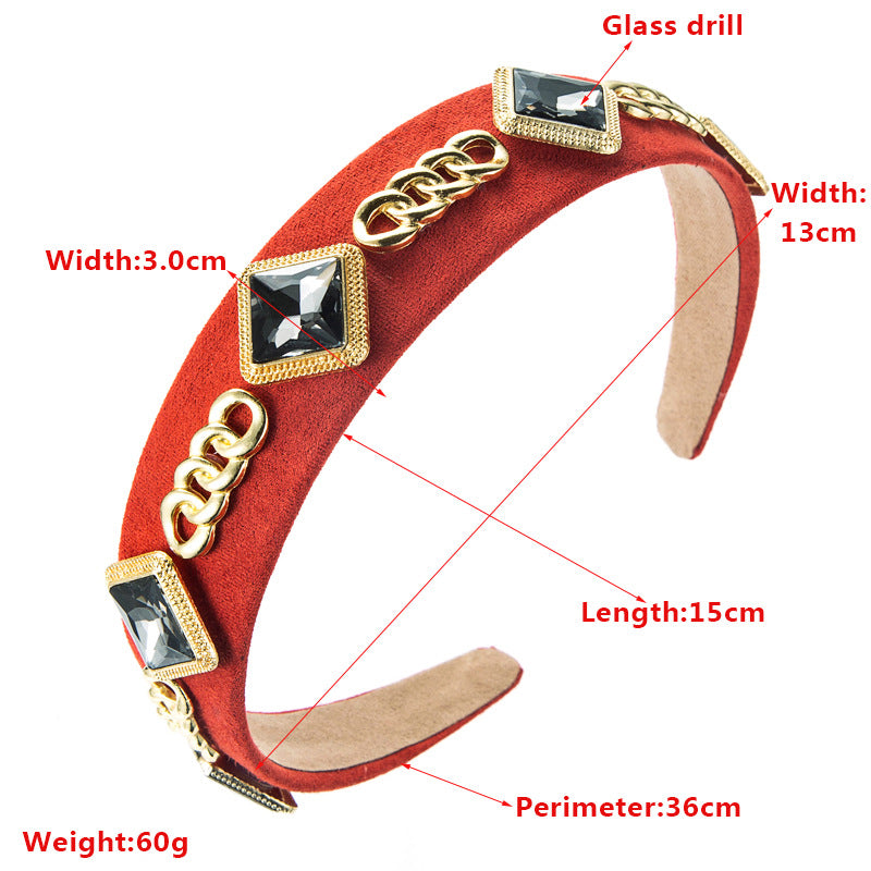 Diamond Shaped Glass Drill Chain Headband L3643 - view 2