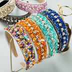 Turquoise Bead Rhinestone Headband L3648 - view 3