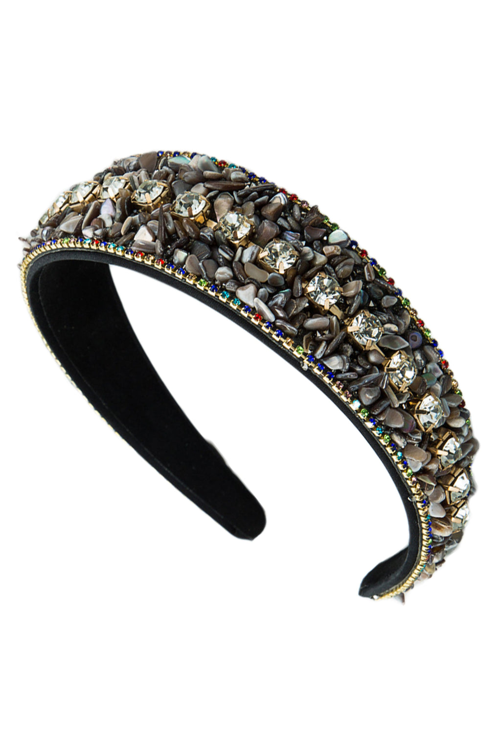 Turquoise Bead Rhinestone Headband L3648 - view 12