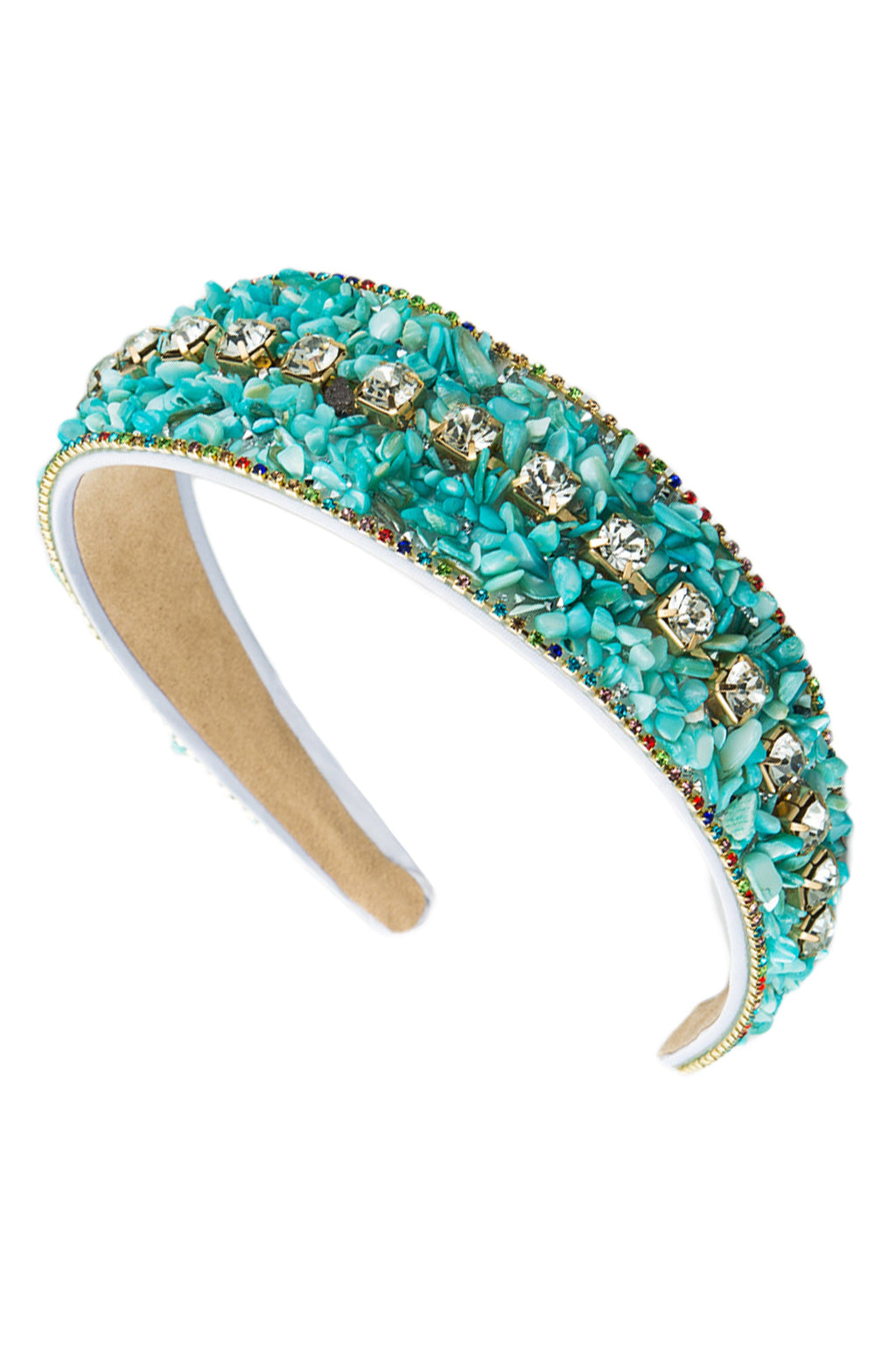 Turquoise Bead Rhinestone Headband L3648 - view 13