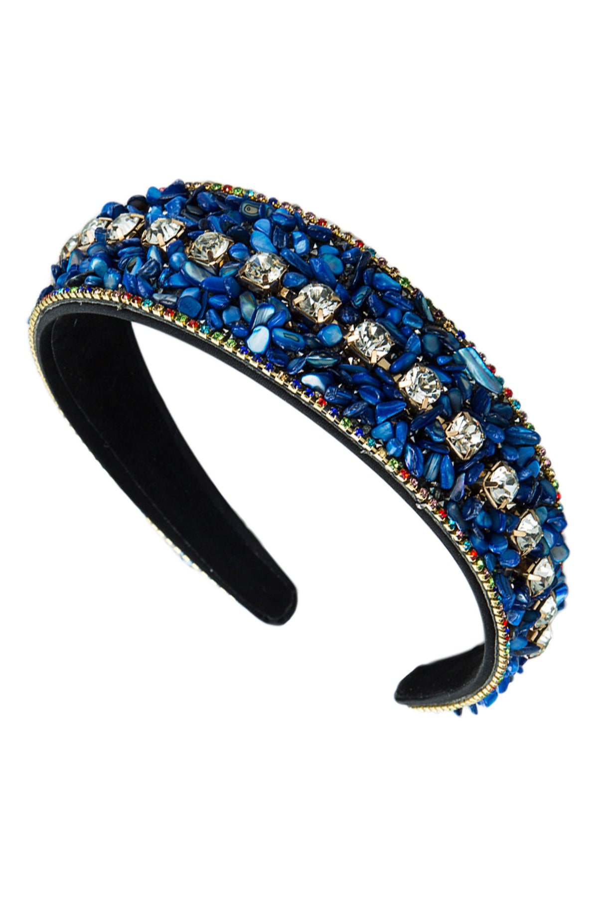 Turquoise Bead Rhinestone Headband L3648 - view 15
