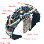 Baroque Tassel Rhinestone Headband L3654