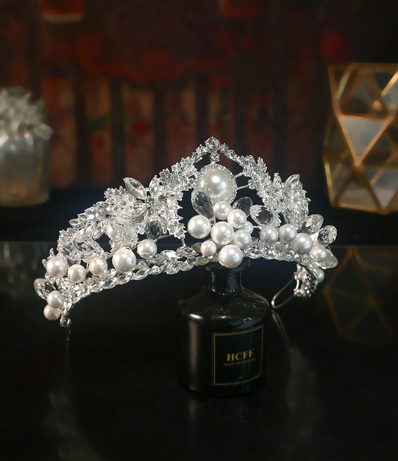 Crown Baroque Rhinestone Pearl Headband L3706