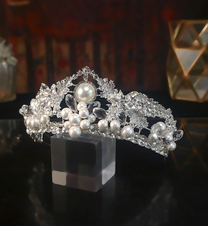 Crown Baroque Rhinestone Pearl Headband L3706
