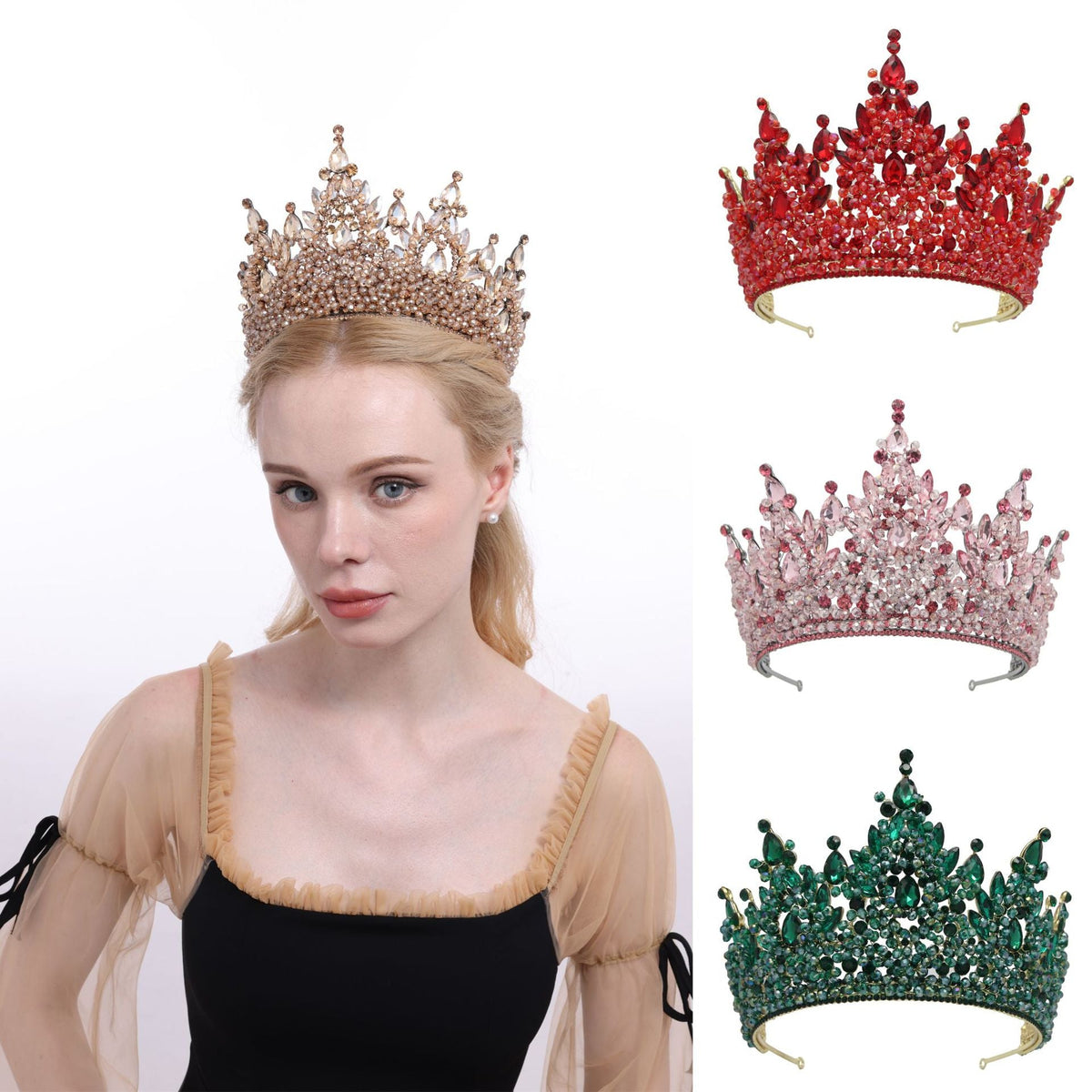 Rhinestone Crown Headband L3825